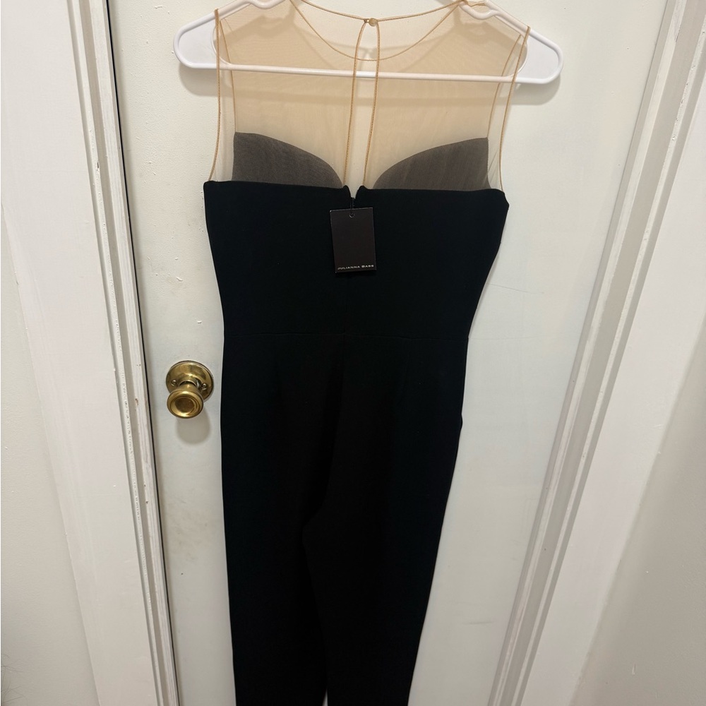 Elegant Black Jumpsuit with Sheer Detail Julianna Bass